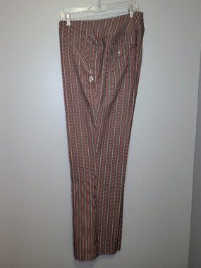 Jofit Brown Red Stripe Golf Pants Women's Size 14 Stretch Performance Trouser